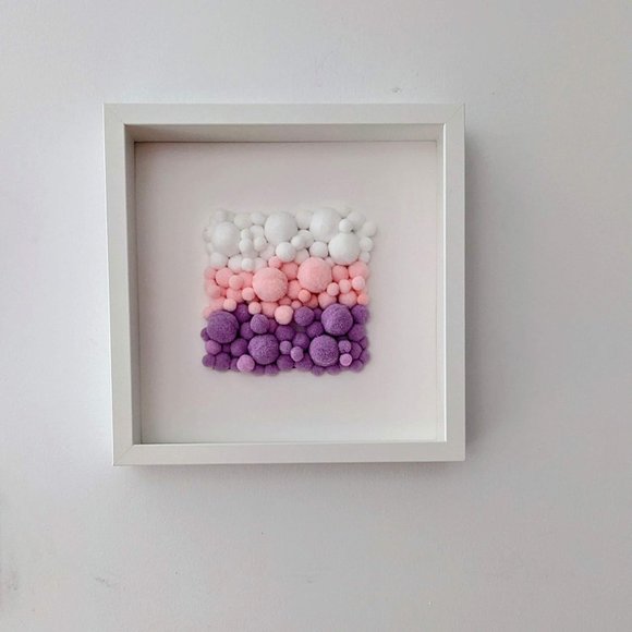 Bubble Shadow Box - Wall Decor - Neopolitan - Taro Strawberry - Picture 1 of 5